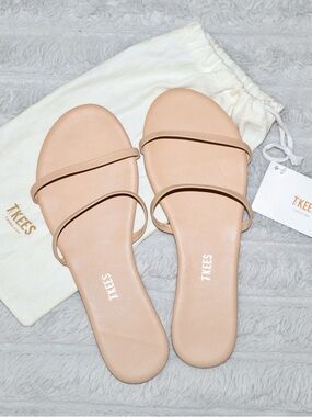 TKEES Women’s Nude Double-Strap Minimal Slide Sandals